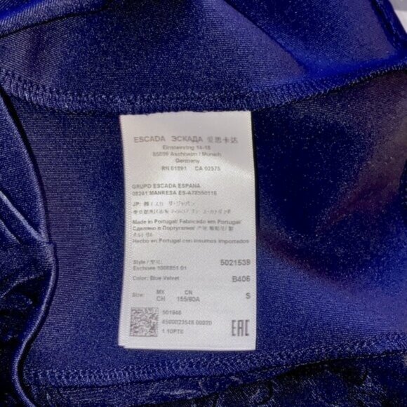 Escada Sport Vintage Zip Sweat Top Jacket Jacquard Plackett Navy Blue Womens S - Picture 12 of 12